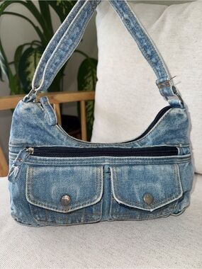 Denim Light Blue Wash Y2K Style Retro Small Shoulder Women’s HandBag Purse
